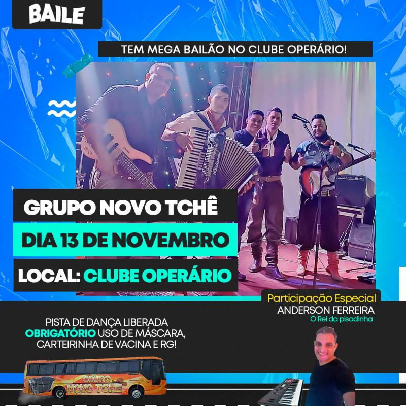 Neste sÃ¡bado (13) tem Grupo Novo TchÃª no Clube OperÃ¡rio em Laranjeiras do Sul 
