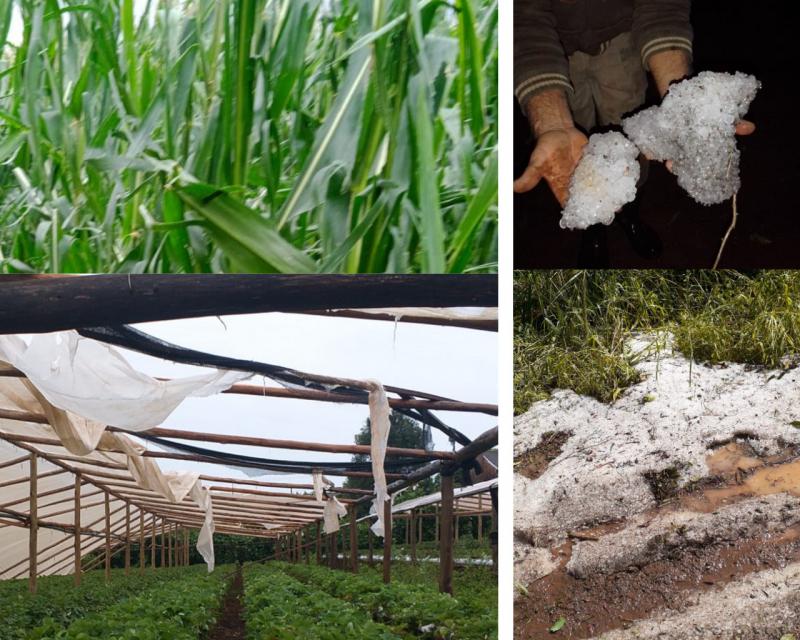 Vendavais e granizo castigam regiÃ£o da CantuquiriguaÃ§u