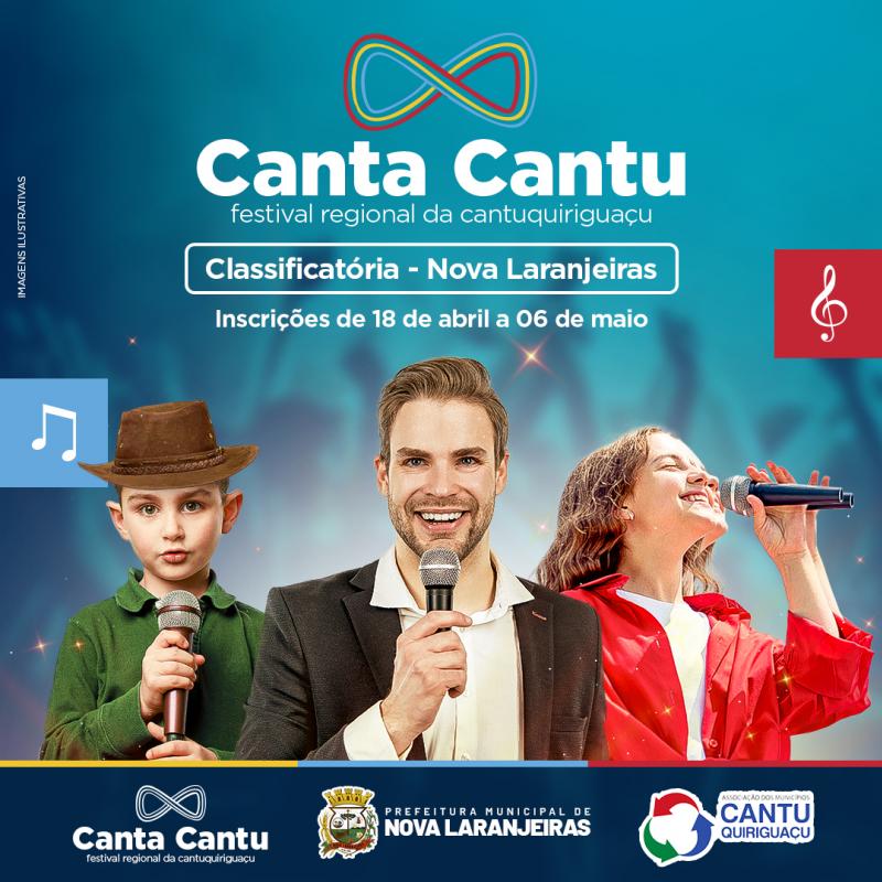 Inscrições para o Canta Cantu Nova Laranjeiras encerra dia 06 de Maio