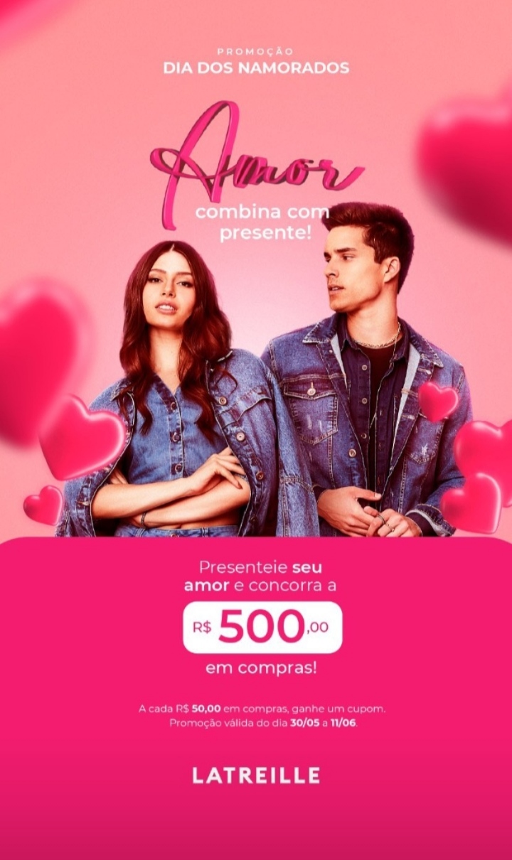 Promoção Dia dos Namorados Latreille Jeans Laranjeiras do Sul 