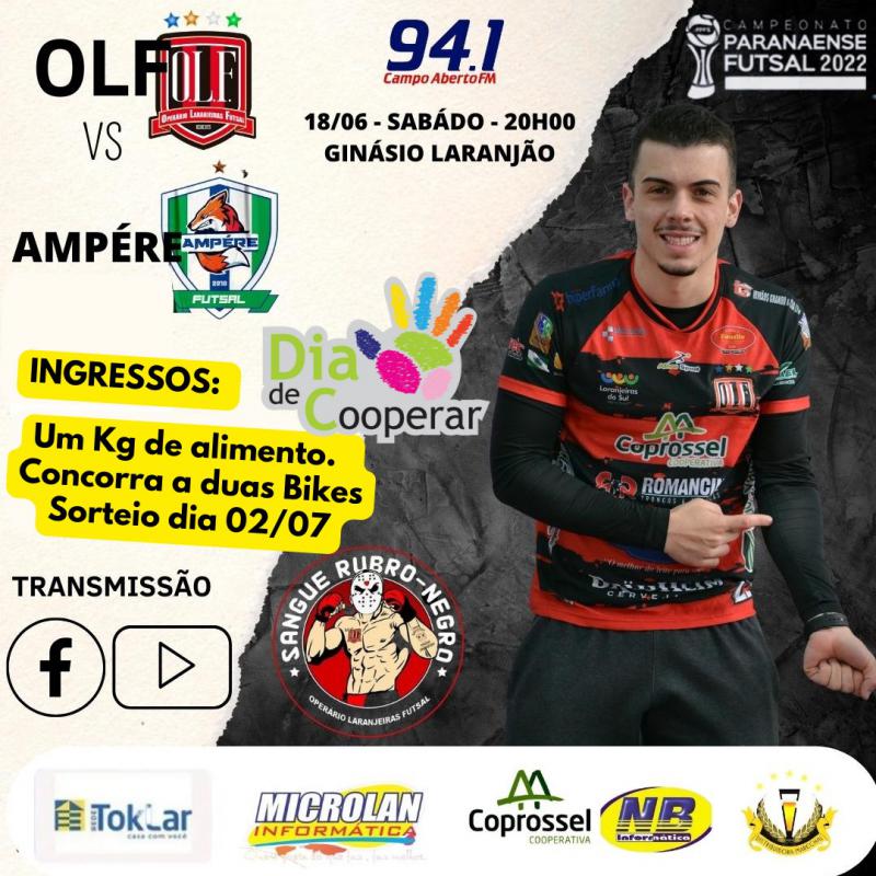 Jogo entre OperÃ¡rio Laranjeiras e AmpÃ©re pela Chave Ouro estarÃ¡ arrecadando alimentos para o Dia C
