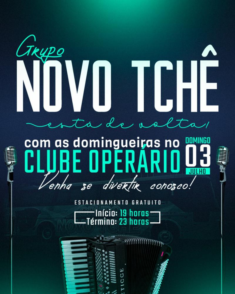 Neste domingo (3) tem Baile com o Grupo Novo Tchê no Clube Operário em Laranjeiras do Sul 