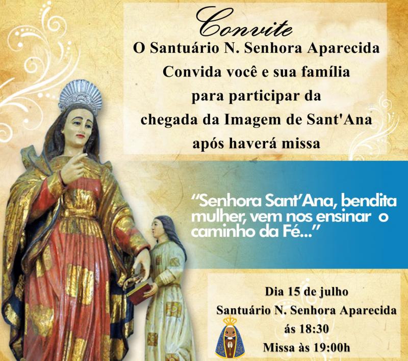 Imagem de SantÂ´Ana Termina PeregrinaÃ§Ã£o pelo SantuÃ¡rio Nossa Senhora Aparecida