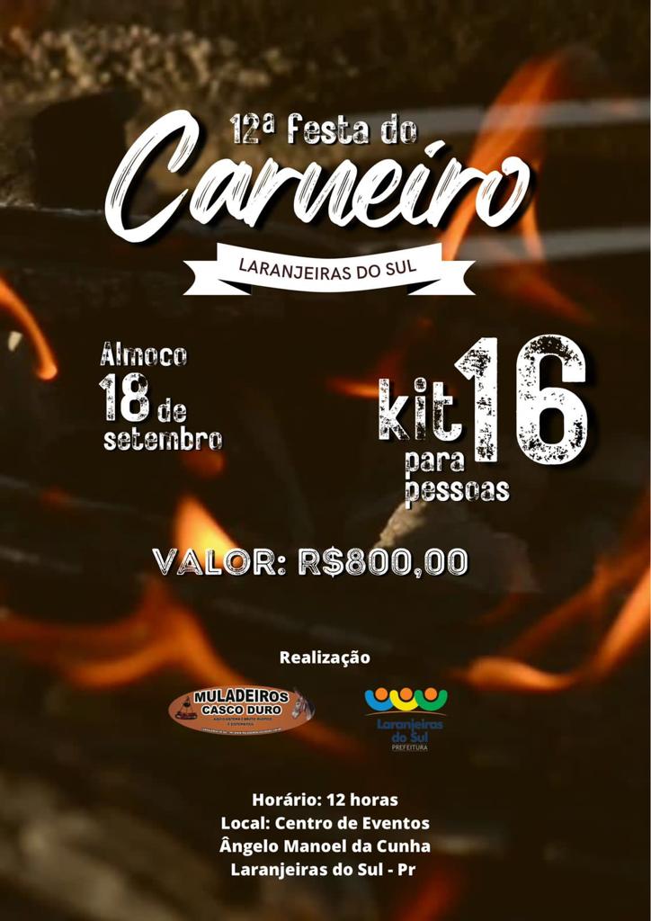 12Âª Festa do Carneiro acontece neste domingo em Laranjeiras do Sul