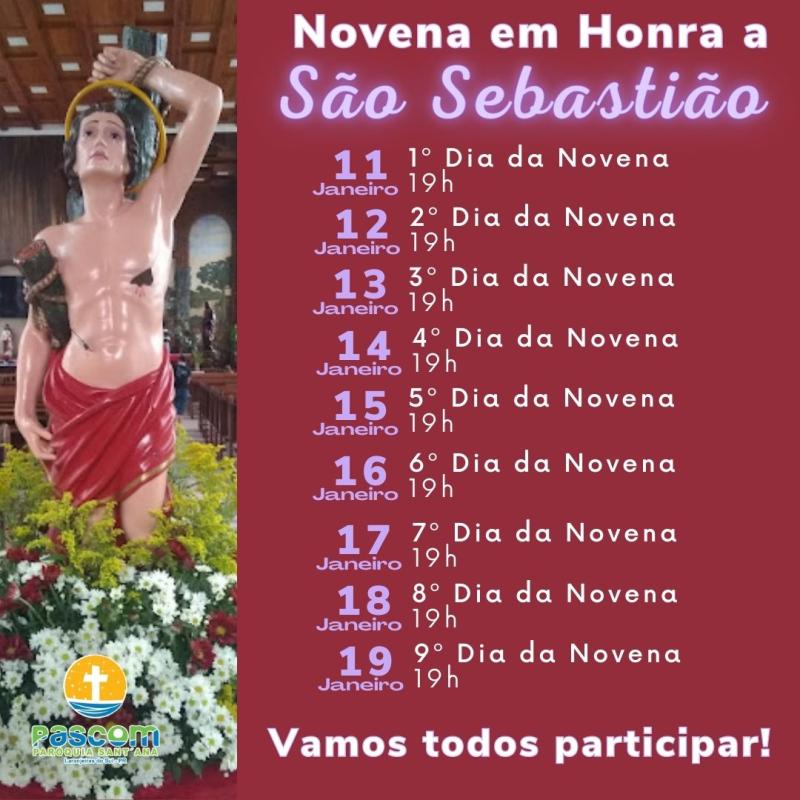 Inicia na noite desta quarta (11) As Novenas em Louvor a SÃ£o SebastiÃ£o em Laranjeiras do Sul