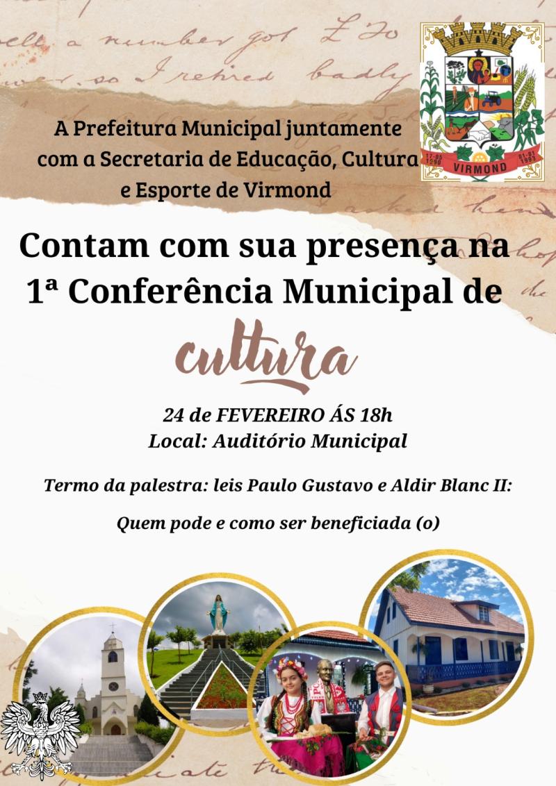 Virmond vai realizar a 1Âª ConferÃªncia Municipal de Cultura