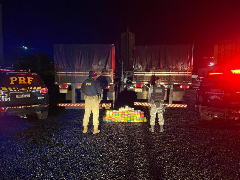 PRF apreende cerca 133 quilos de pasta base de cocaÃ­na, em Guarapuava/PR