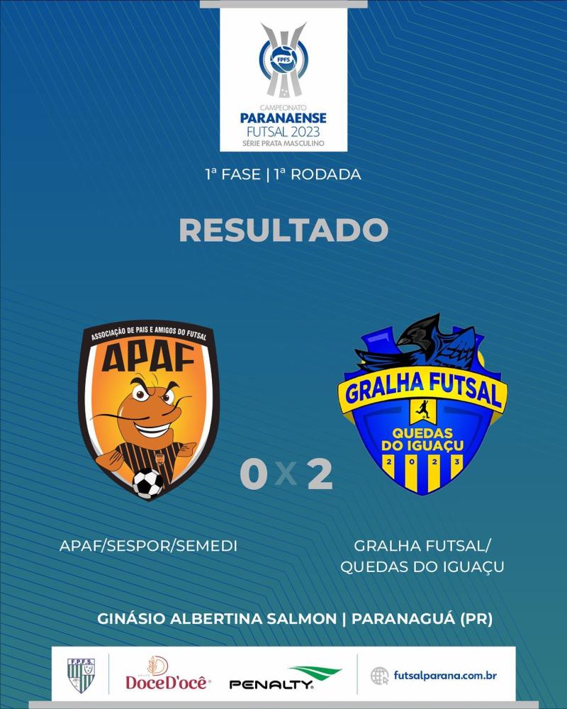 Gralha Futsal de Quedas do IguaÃ§u estreia com vitoria no Paranaense da Chave Prata 