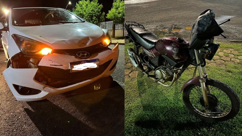 Laranjeiras: Motociclista fica ferido apÃ³s acidente entre moto e carro no centro