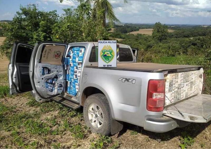 PrudentÃ³polis: Camionete com cigarros contrabandeados Ã© apreendida no interior do municÃ­pio