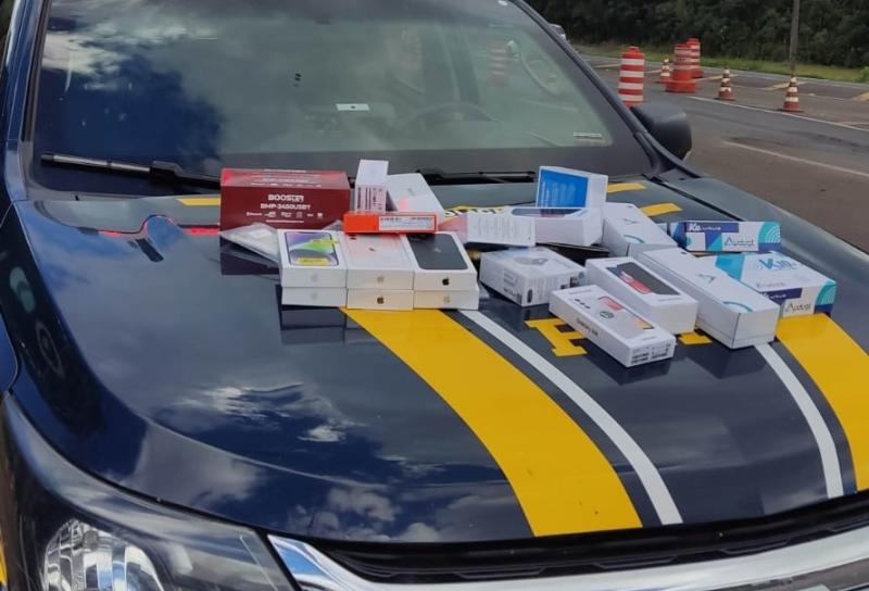 PRF apreende eletrÃ´nicos na BR 277 em Guarapuava