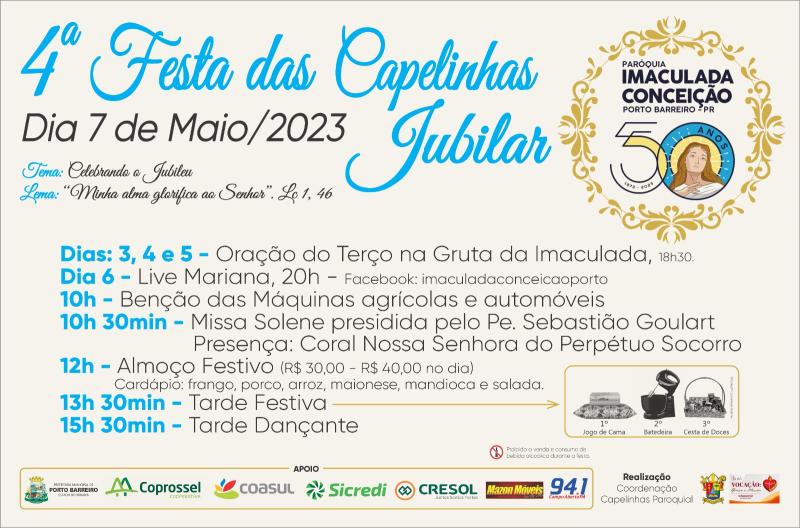 ParÃ³quia Imaculada ConceiÃ§Ã£o do Porto Barreiro realiza Live Mariana neste SÃ¡bado (6)