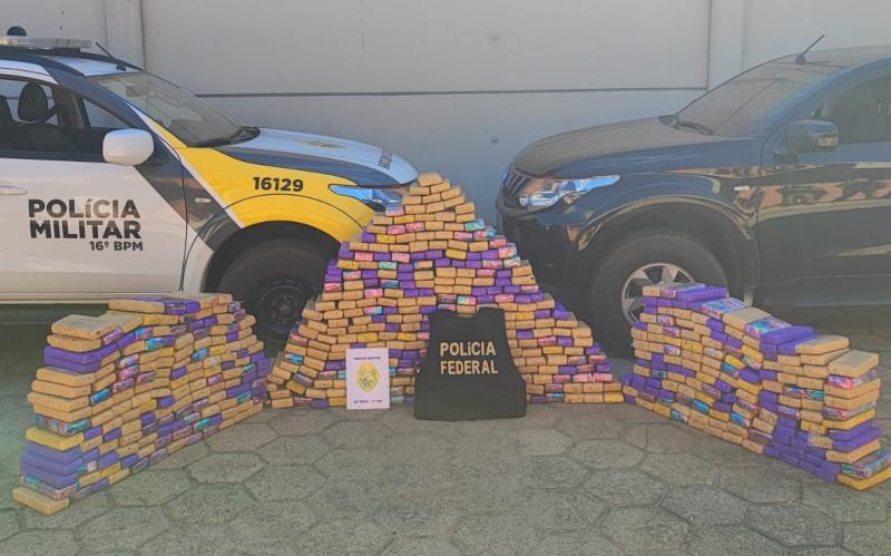 Policiais militares do 16â° BPM com apoio da PolÃ­cia Federal, apreendem 456,4 Kg de maconha