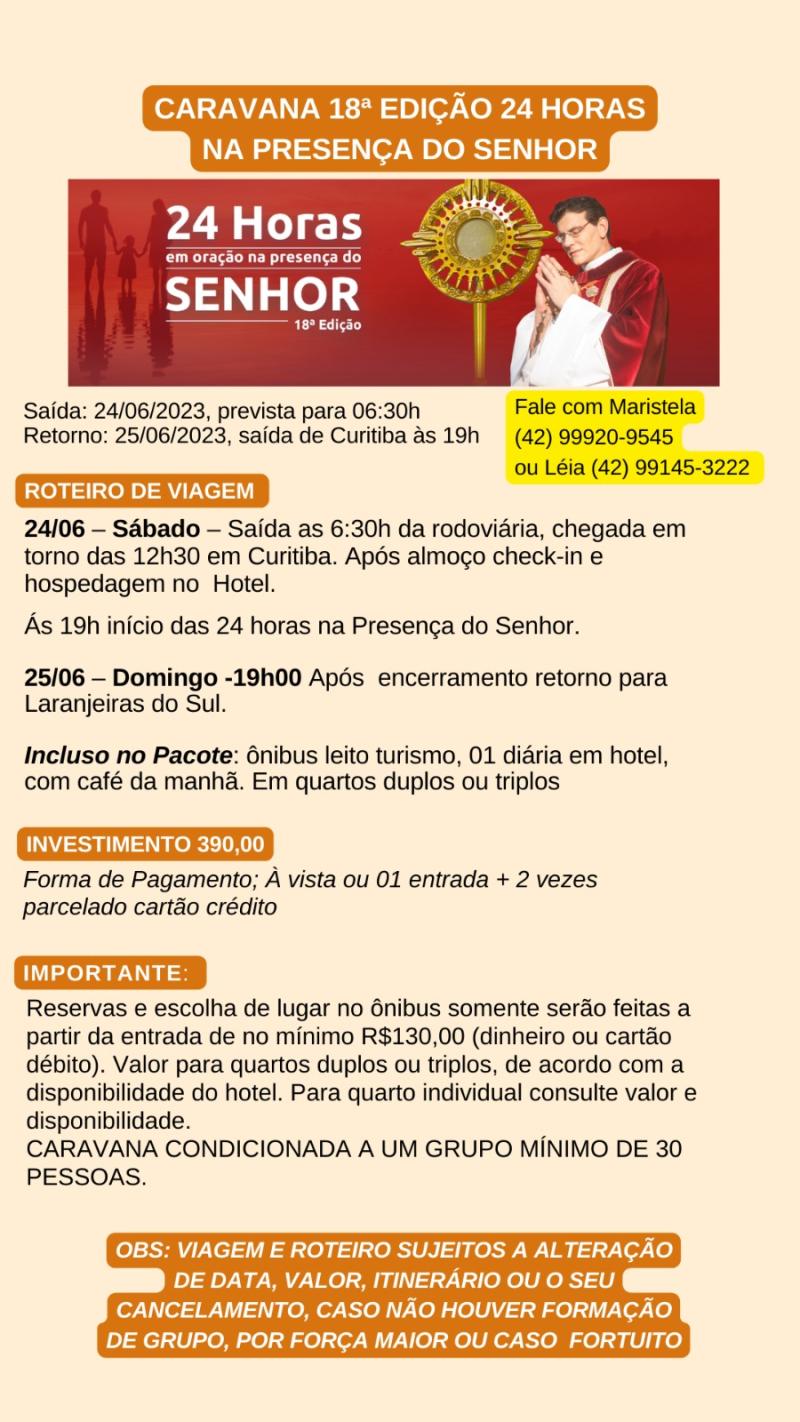 Vem ai a 18Âª ediÃ§Ã£o das 24 horas em OraÃ§Ã£o na PresenÃ§a do Senhor