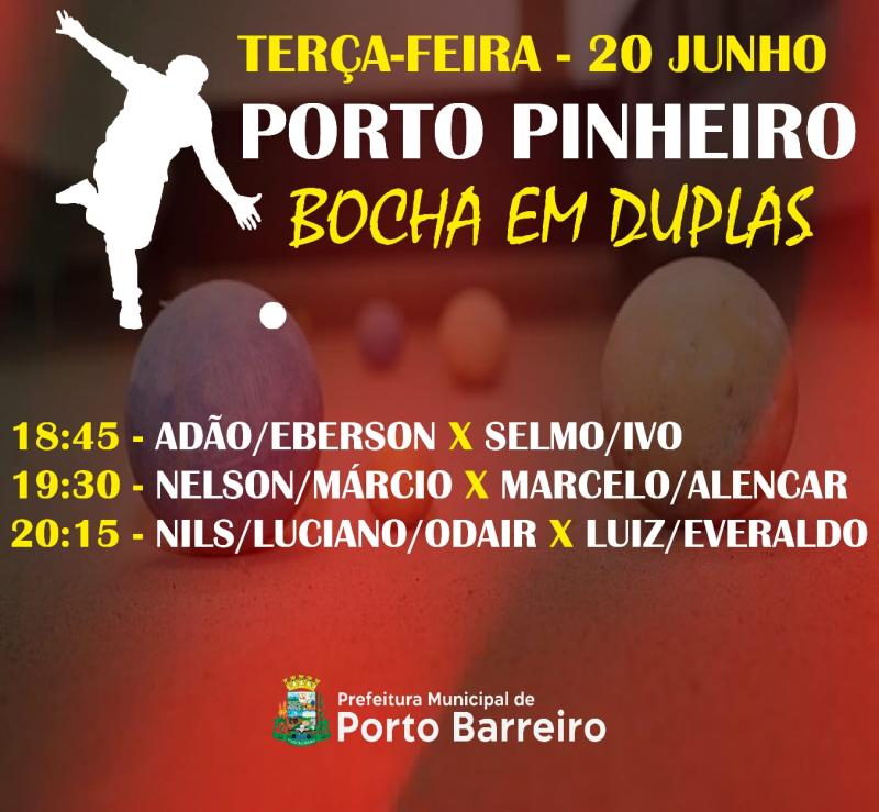 Nesta terÃ§a (20) Bocha e nesta quarta (21) Voleibol pelos Municipais em Porto Barreiro