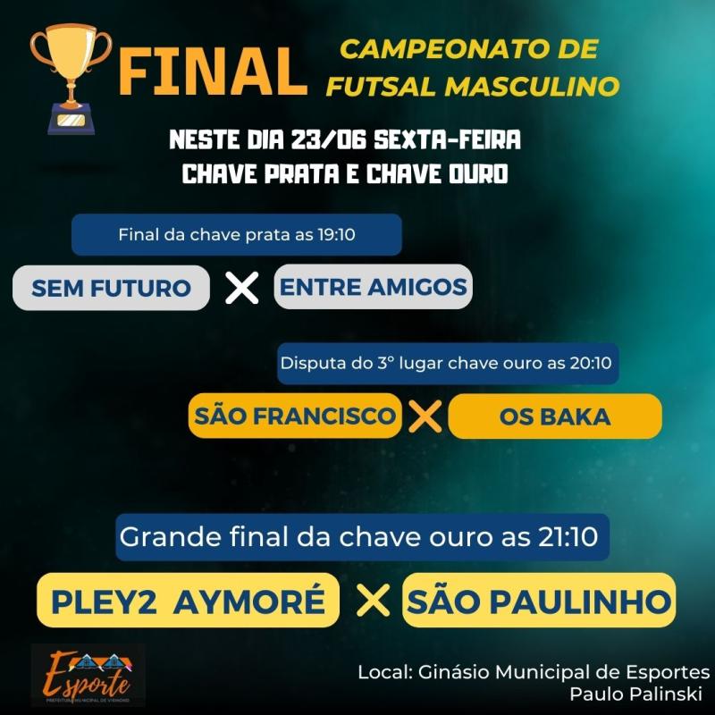 Finais do Municipal de Futsal em Virmond estÃ£o marcadas para esta sexta-feira (23)