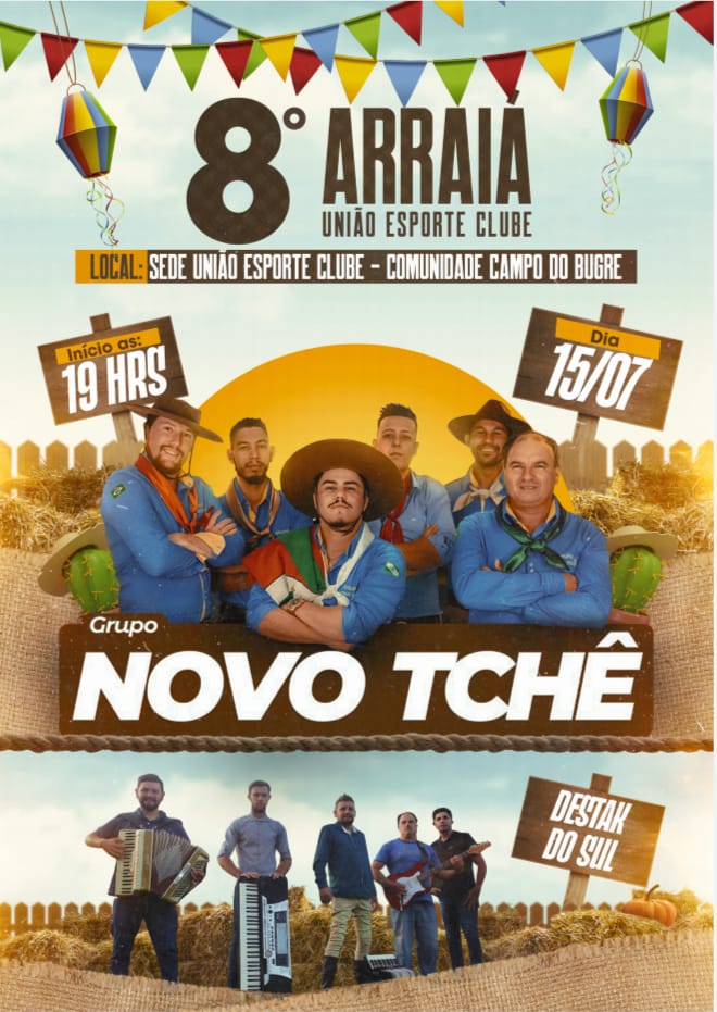 SÃ¡bado, 15 de Julho, tem o 8Âº Arraia no Campo do Bugre - RBI