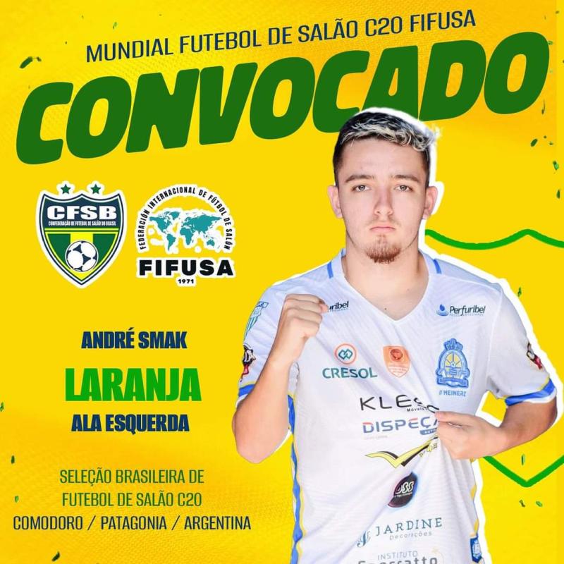 Laranjeirense AndrÃ© Smak Ã© convocado pela CFSB para o Mundial C20