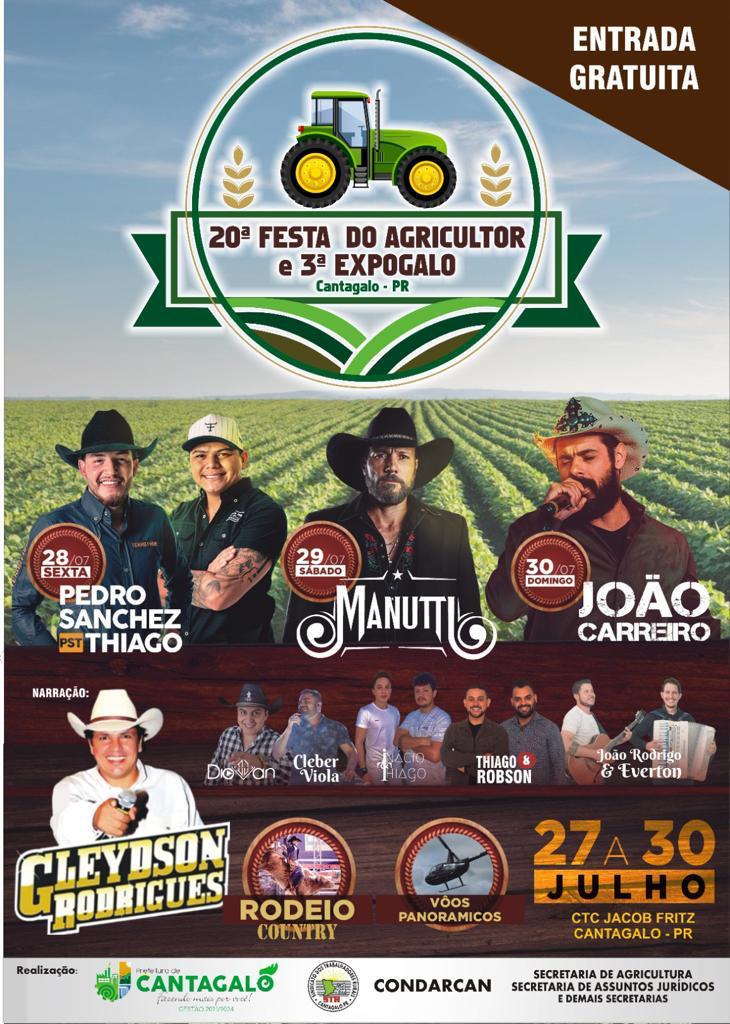 Vem ai a 20Âª Festa do Agricultor e a 3Âª ExpoGalo em Cantagalo 
