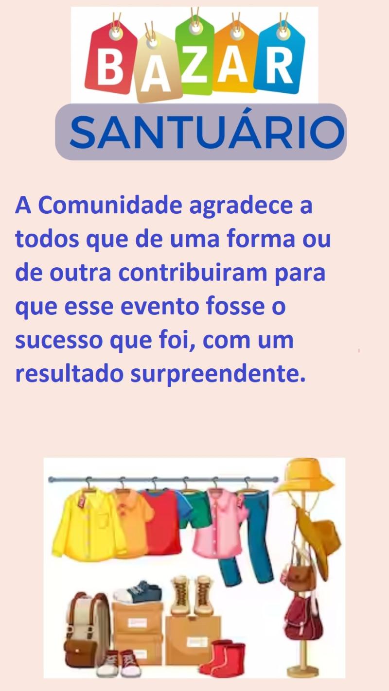 Bazar de roupas no Santuário, realizado no sábado, foi sucesso