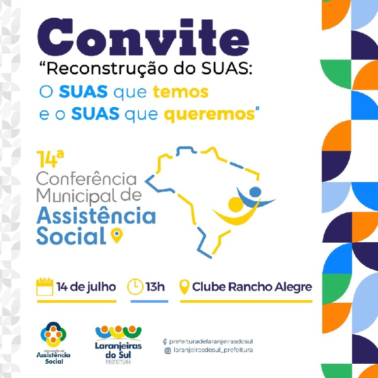 14Âª Conferencia de Assistencia Social acontece na sexta-feira 14 de julho no Clube Rancho Alegre