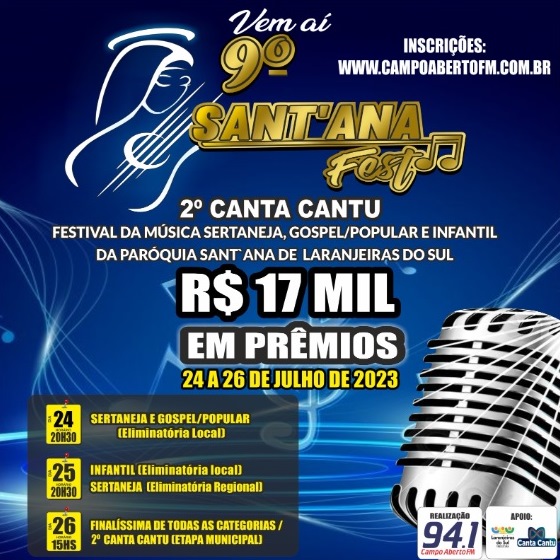 Confira os candidatos inscritos no 9Â° Santâ€™Ana Fest