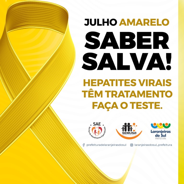 Unidades de SaÃºde de Laranjeiras do Sul estarÃ£o abertas na tarde de hoje, realizando testes gratuitos das Hepatites Virais