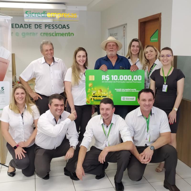 Associado Sicredi de Laranjeiras Ã© contemplado com prÃªmio de R$ 10 mil 
