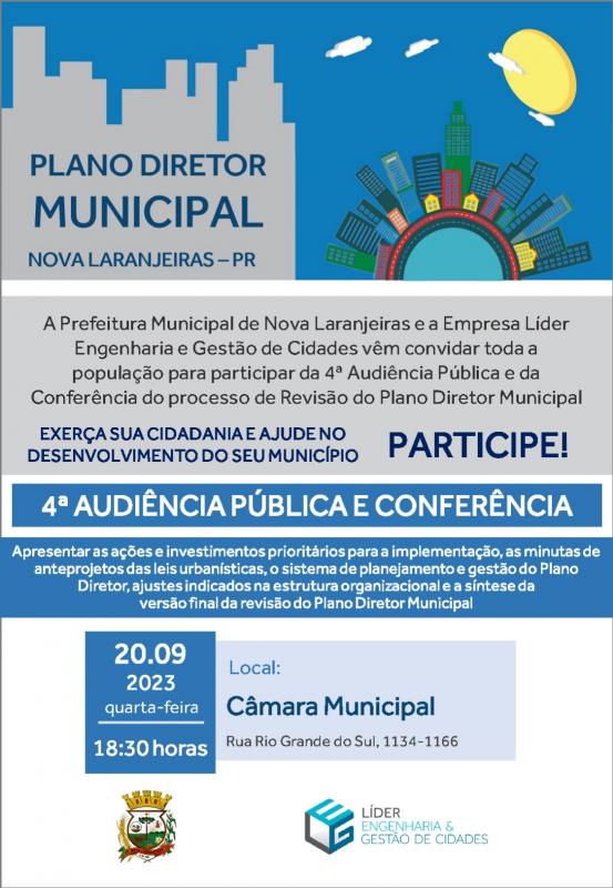 Nova Laranjeiras realiza nesta quarta-feira 20/09, a 4Âª audiÃªncia de RevisÃ£o do Plano Diretor