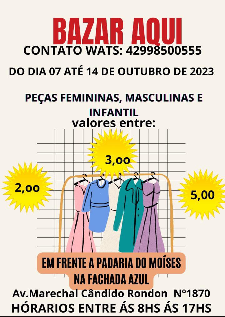 PromoÃ§Ã£o Limpa Estoque no Bazar em Laranjeiras do Sul 