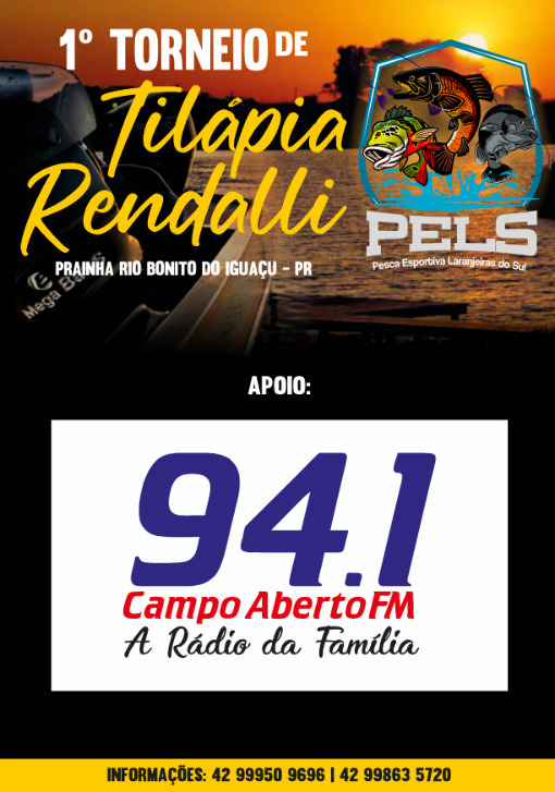 Vem aÃ­ o 1Âº Torneio de pesca de TilÃ¡pia Rendalli 