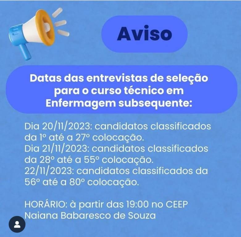 CEEP Laranjeiras prorroga prazo de inscriÃ§Ãµes para Cursos TÃ©cnicos