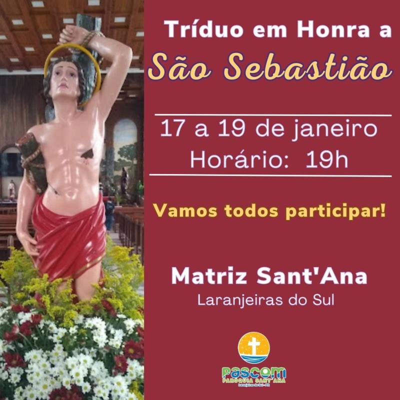 Paróquia Sant´Ana definiu a programação religiosa da festa em louvor a São Sebastião