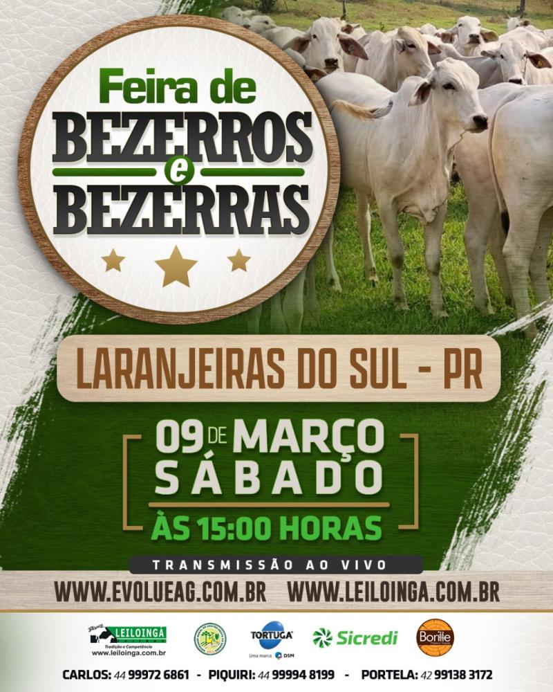 Feira de Bezerros e Bezerras da Sociedade Rural de Laranjeiras do Sul serÃ¡ 09 de MarÃ§o 