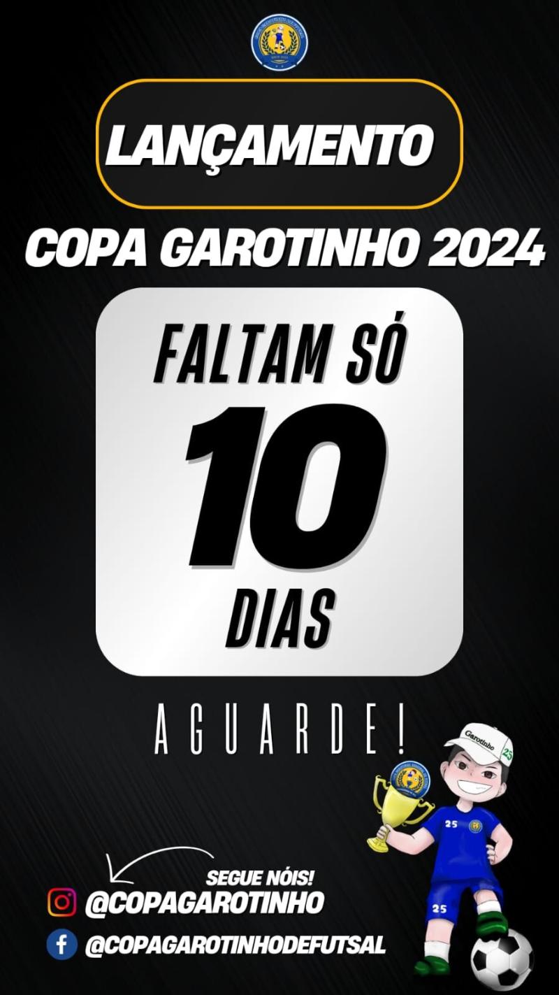 LanÃ§amento da Copa Garotinho de Futsal serÃ¡ no dia 20 de fevereiro 