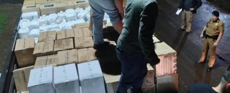 Marquinho: Policia Militar recupera caminhÃ£o roubado em 2023 e carga com agrotÃ³xicos furtados de loja em Dois Vizinhos