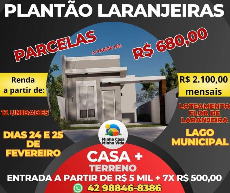 Neste sÃ¡bado e domingo, 24 e 25/2, Grande PlantÃ£o da Casa PrÃ³pria Laranjeiras do Sul