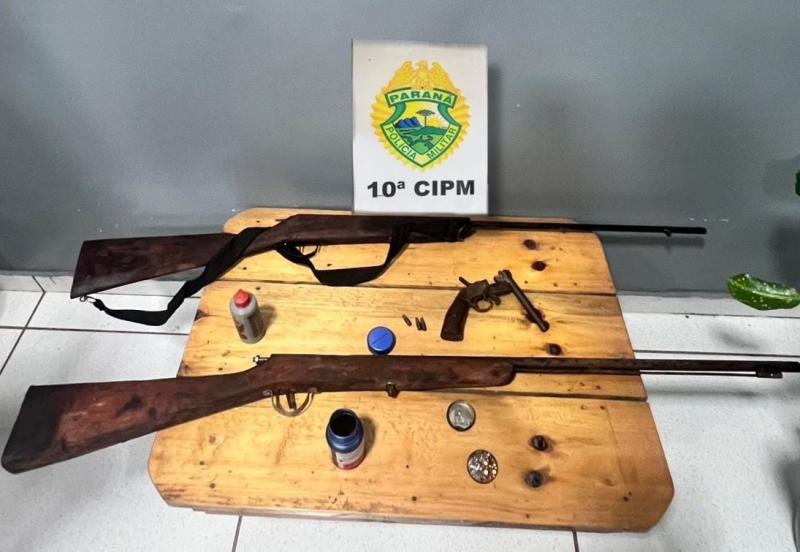 LS: PM apreende 3 armas de fogo e muniÃ§Ãµes no bairro Ãgua Verde