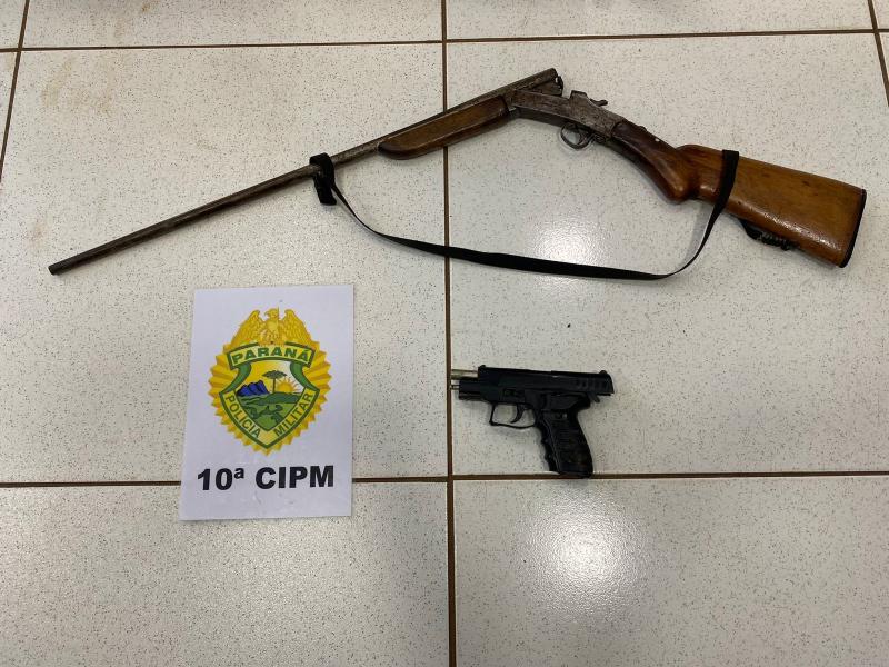 LS: Homem Ã© preso com duas armas apÃ³s ameaÃ§ar familiares
