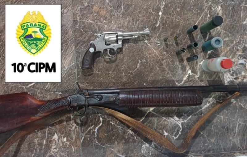 Virmond: Homem Ã© preso com espingarda e revÃ³lver no interior do municÃ­pio