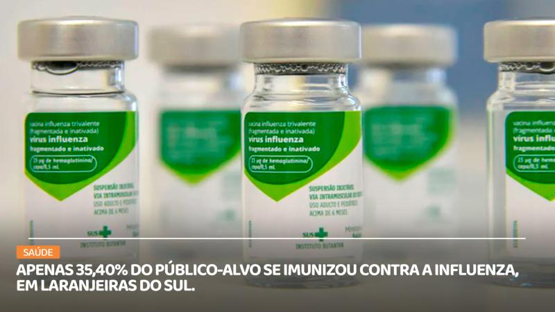 Laranjeiras do Sul vacinou apenas 35% do pÃºblico alvo contra a influenza