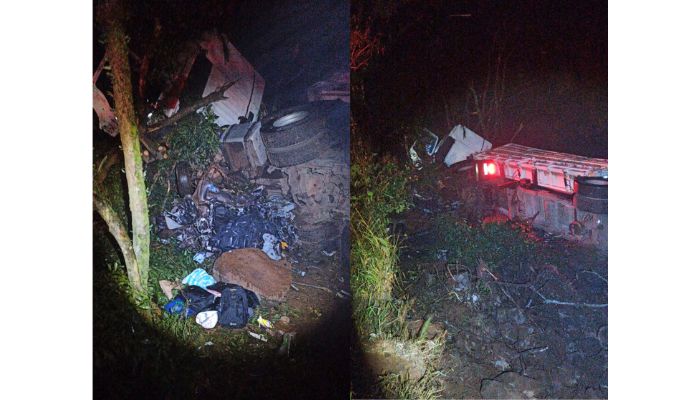 GuaraniaÃ§u: ColisÃ£o frontal entre carro e carreta na BR 277 deixa uma pessoa morta