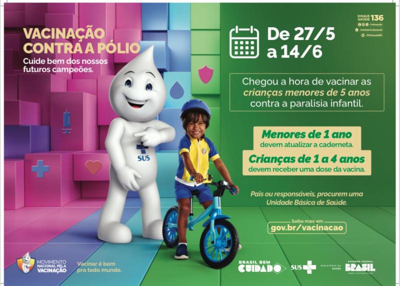 Campanha de VacinaÃ§Ã£o contra a Poliomielite em Laranjeiras do Sul