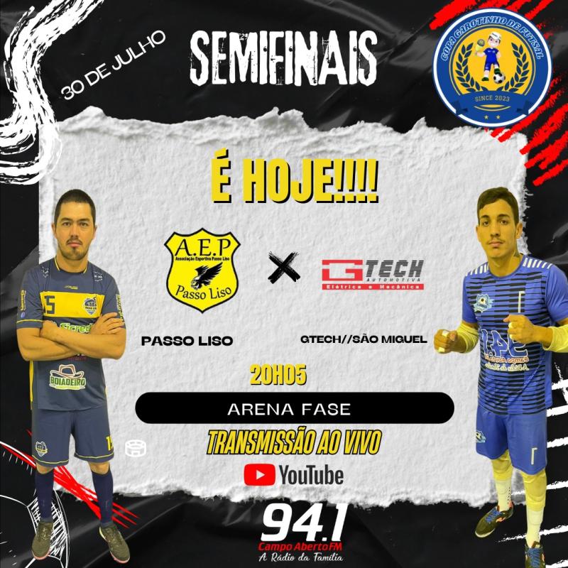 Nesta terÃ§a-feira, 30, clÃ¡ssicos pela Semifinal da Copa Garotinho de Futsal Livre 