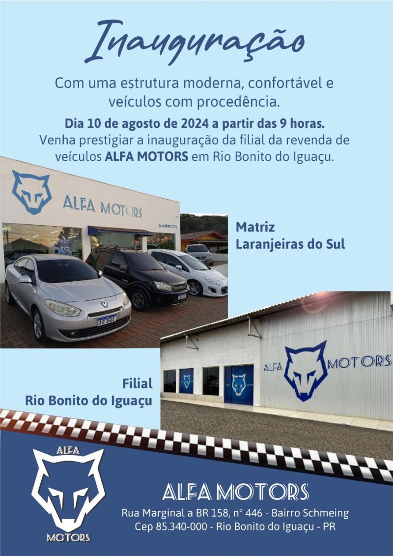 Neste sÃ¡bado, 10, Inaugura em Rio Bonito do IguaÃ§u, Alfa Motors.