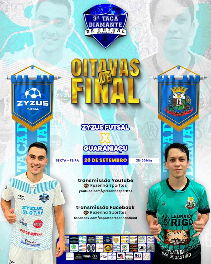 Confira os primeiros classificados para as quartas da TaÃ§a Diamante de Futsal 