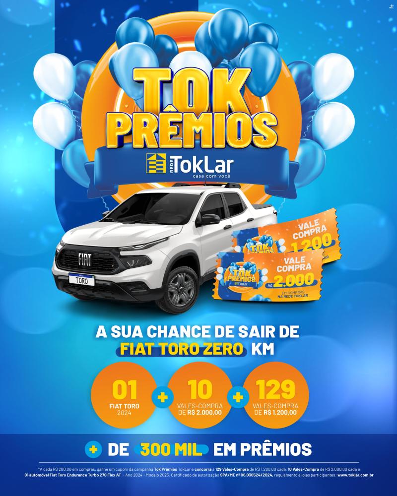 ComeÃ§ou a PromoÃ§Ã£o Tok PrÃªmios na Movelar Laranjeiras do Sul 