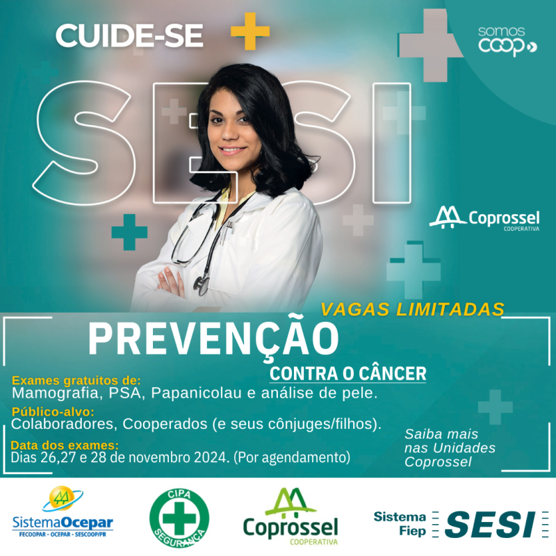Coprossel - EstÃ£o abertas as inscriÃ§Ãµes para o PROGRAMA CUIDE-SE +