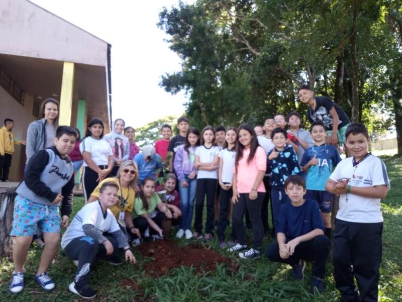 UFFS e Escola Agua Verde realizam plantio de Ã¡rvores atravÃ©s projeto Ponto De Cultura
