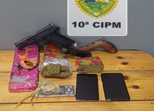 LS: PM vai atender ocorrÃªncia de ameaÃ§a, mas acaba apreendendo maconha e crack
